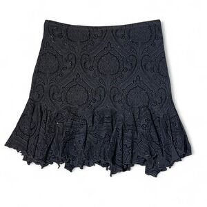 Black Baroque Ruffle Mini Skirt – Gothic Coquette Vibes